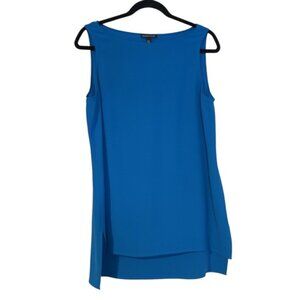 Eileen Fisher Silk Shift Dress Quiet Luxury Classic Formal Lightweight Blue XS